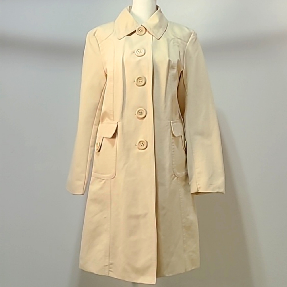 Nine West Trench Coat Big Buttons Pockets M/M New